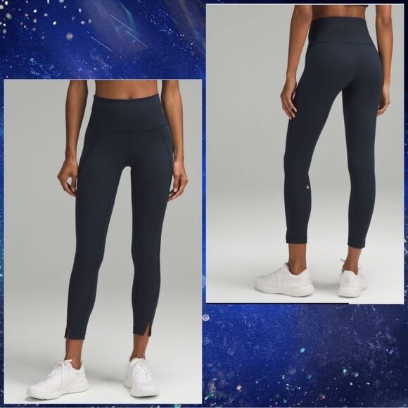 Lululemon Wunder Train High-Rise Tight 25" Hem Slit true navy blue size 6 NWT - Picture 1 of 6